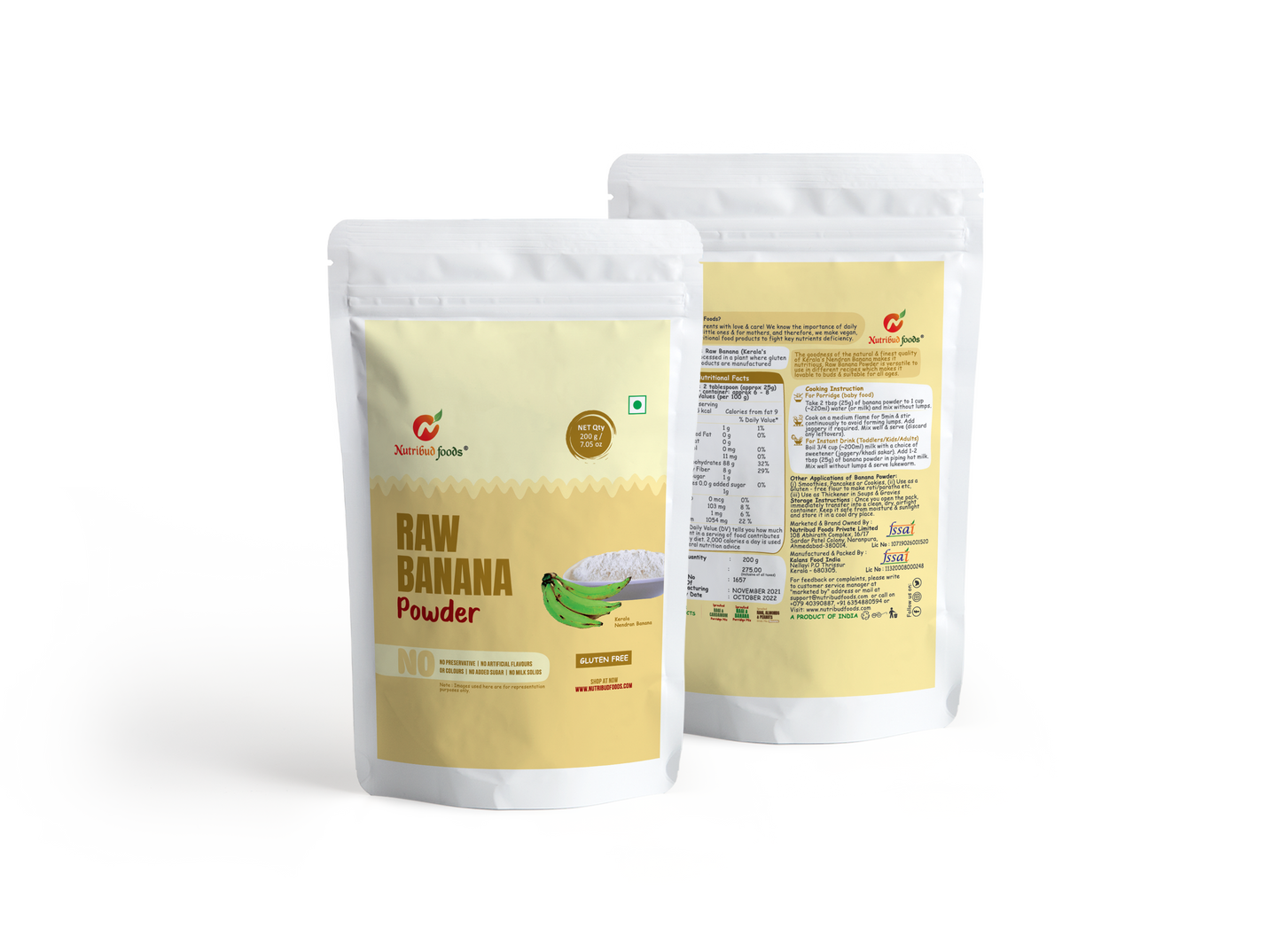 Raw Banana Powder (Kerala Nendran Banana) -- Pack of 1, 200g