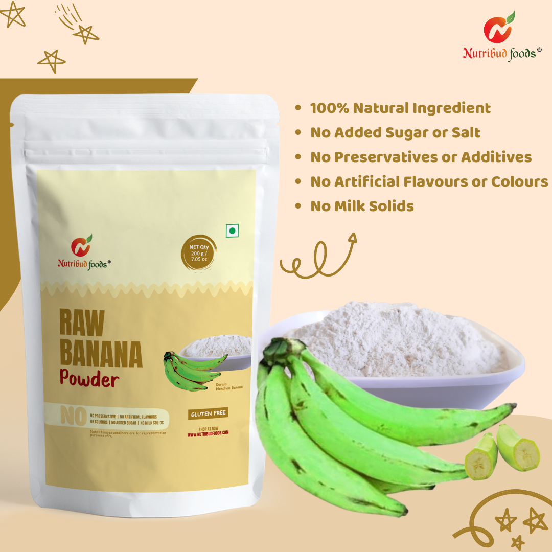 Raw Banana Powder (Kerala Nendran Banana) -- Pack of 1, 200g