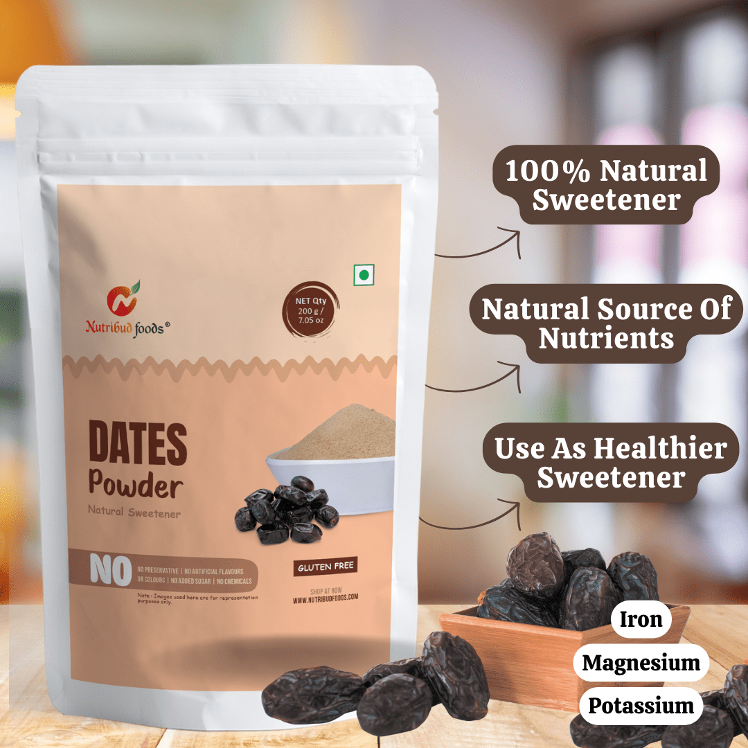 Dates Powder (Natural Sweetener) - Pack of 1 (200g) - Nutribud Foods