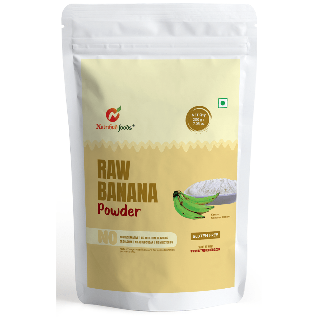 Raw Banana Powder (Kerala Nendran Banana) - Pack of 1 (200g) - Nutribud Foods