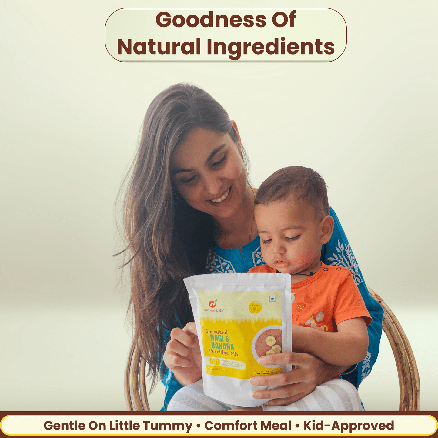 Sprouted Ragi and Banana Porridge Mix | Pack of 2 (200g Each) - Nutribud Foods