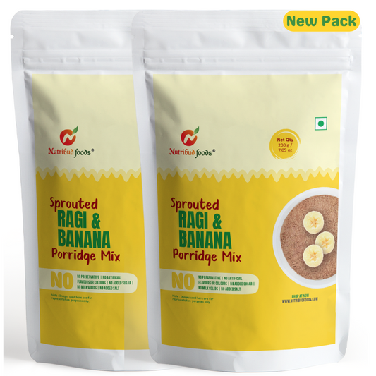 Sprouted Ragi and Banana Porridge Mix  -- Pack of 2 * 200g